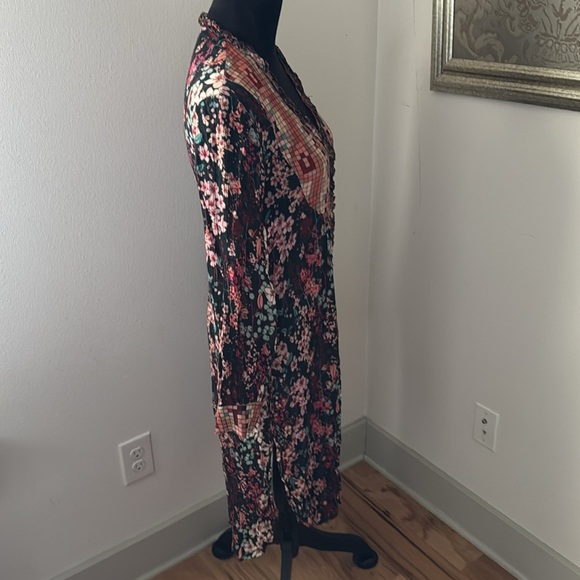 Blank London geo and floral print tunic top hi lo V ruffle neck boho Sz XS - Picture 8 of 11